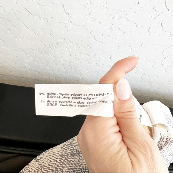 Zara Women’s Vegan Faux Suede Snakeskin Leggings High Waist Pull-On Raw Hem XS - Picture 7 of 7